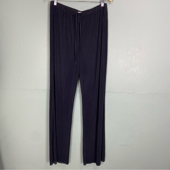 DISSH Porter Ink Plisse Pant Pleated Accordion Slouchy Sz 10 Navy - Picture 2 of 6